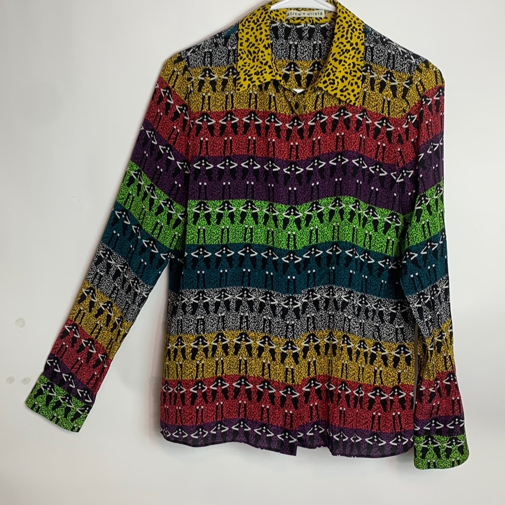 Alice + Olivia silk button up shirt size S/P